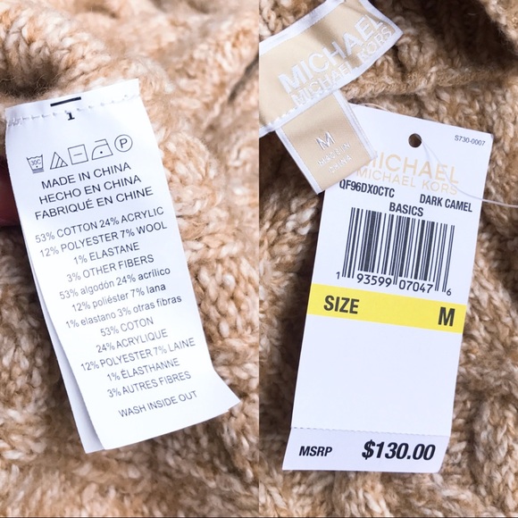 🆕 MICHAEL KORS BASICS DARK CARMEL KNIT SWEATER ! - Picture 5 of 10